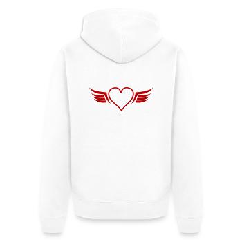 Ailes de cœur - Veste à capuche bio Premium Unisexe - blanc - Dos - Thijin (182cm)