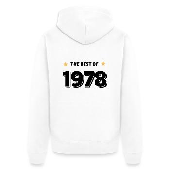Das Beste von 1978 - Unisex Premium Bio Zip Hoodie - Weiß - Hinten - Thijin (182cm)