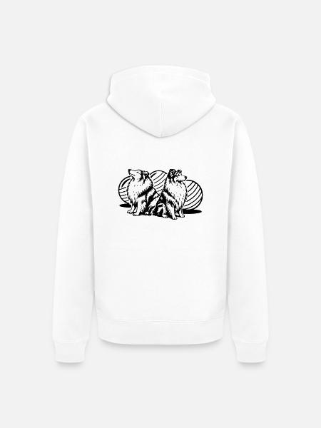 Treibball (einfärbbar) - Unisex Premium Bio Zip Hoodie - Weiß