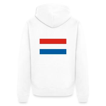 Netherlands - Unisex Premium Organic Zip Hoodie - white - Back - Thijin (182cm)