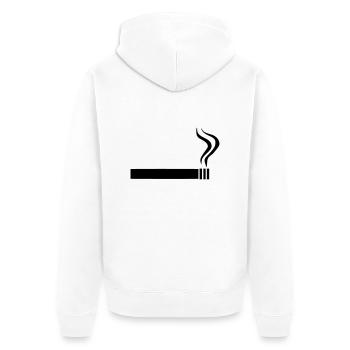 Cigarette - Smoking - Unisex Premium Organic Zip Hoodie - white - Back - Thijin (182cm)