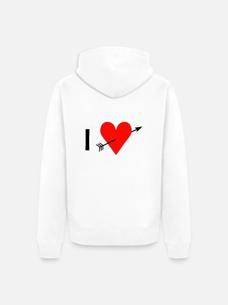 I ♥ / I love - Unisex Premium Organic Zip Hoodie - white