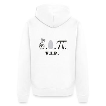 VIP - Unisex Premium Bio Zip Hoodie - Weiß - Hinten - Thijin (182cm)