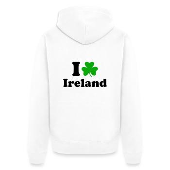 Ireland - Irland - Unisex Premium Bio Zip Hoodie - Weiß - Hinten - Thijin (182cm)
