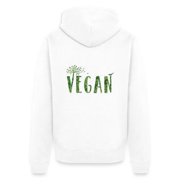 Vegan Veganer - Unisex Premium Bio Zip Hoodie - Weiß - Hinten - Thijin (182cm)