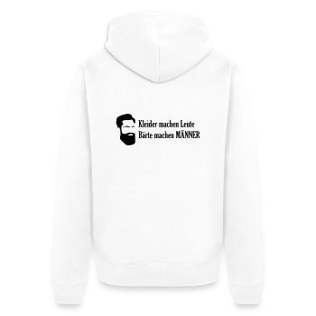 Kleider machen Leute Bärte machen Männer - Unisex Premium Bio Zip Hoodie - Weiß - Hinten - Thijin (182cm)