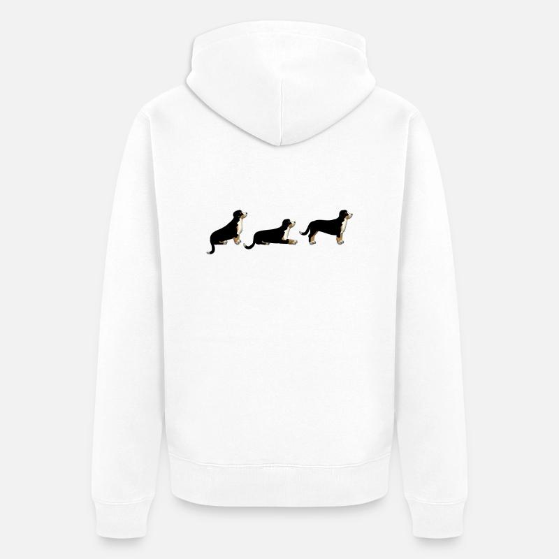 Sitz Platz Steh Entlebuch - Unisex Premium Bio Zip Hoodie - Weiß
