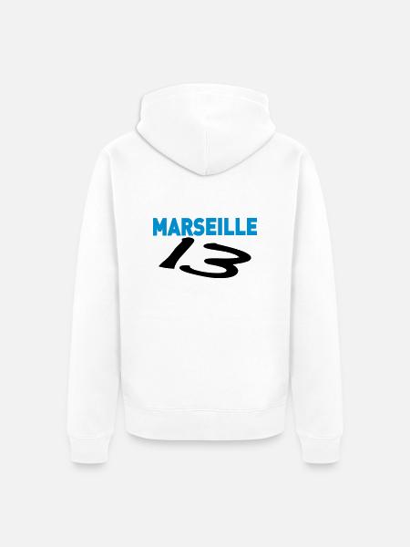 marseille_13 OM - Unisex Premium Bio Zip Hoodie - Weiß