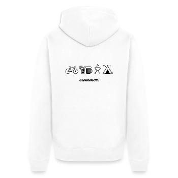 summer. - Unisex Premium Organic Zip Hoodie - white - Back - Thijin (182cm)