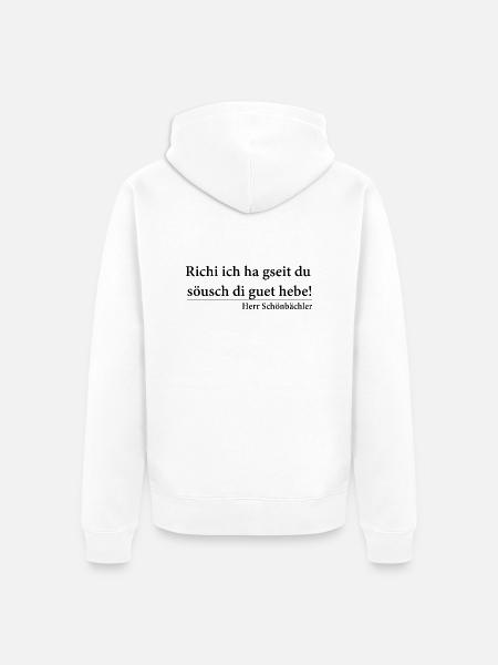 Richi Söusch di hebe - Unisex Premium Bio Zip Hoodie - Weiß