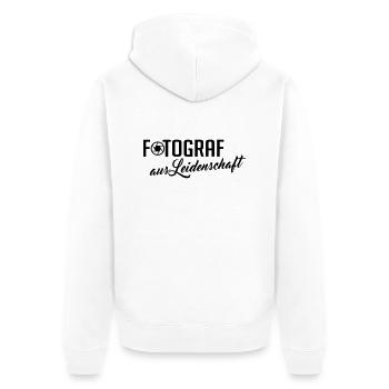 fotograf aus leidenschaft - Unisex Premium Bio Zip Hoodie - Weiß - Hinten - Thijin (182cm)