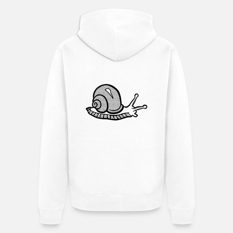 Snail noir et withe - Veste à capuche bio Premium Unisexe - blanc