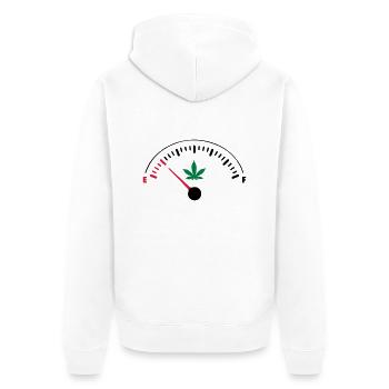 EMPTY Ganja - Unisex Premium Bio Zip Hoodie - Weiß - Hinten - Thijin (182cm)