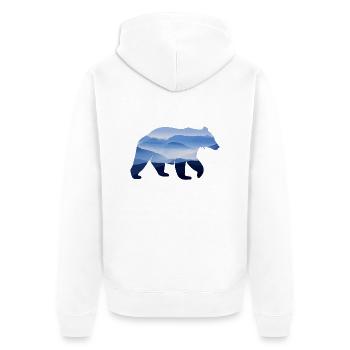 Bear - Unisex Premium Organic Zip Hoodie - white - Back - Thijin (182cm)