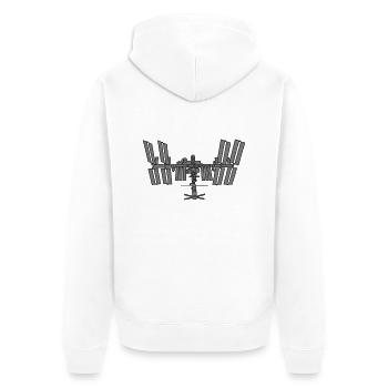 Raumstation ISS 2 - Unisex Premium Bio Zip Hoodie - Weiß - Hinten - Thijin (182cm)