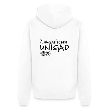 Ä säggssches Unigad - Unisex Premium Bio Zip Hoodie - Weiß - Hinten - Thijin (182cm)