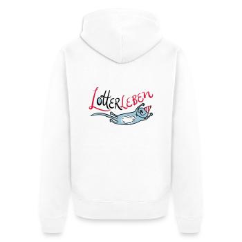 Lotterleben Zwo T-Shirts - Unisex Premium Organic Zip Hoodie - white - Back - Thijin (182cm)