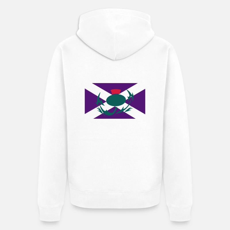 Drapeau écossais Thistle - Veste à capuche bio Premium Unisexe - blanc