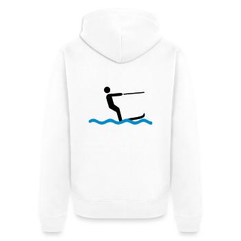 2541614 15707206 Waterskiing - Unisex Premium Organic Zip Hoodie - white - Back - Thijin (182cm)