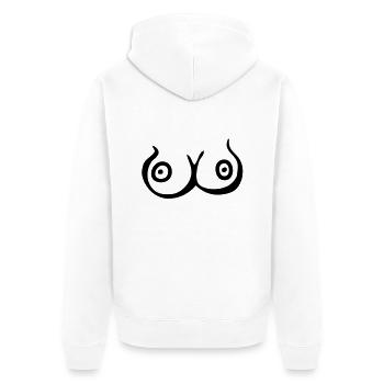 cartoon boobs - Unisex Premium Organic Zip Hoodie - white - Back - Thijin (182cm)