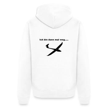 bin Segelfliegen Pilot - Unisex Premium Bio Zip Hoodie - Weiß - Hinten - Thijin (182cm)
