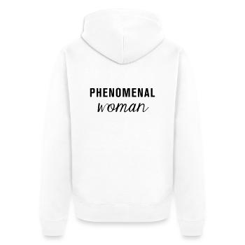 Phenomenal Woman - Unisex Premium Bio Zip Hoodie - Weiß - Hinten - Thijin (182cm)