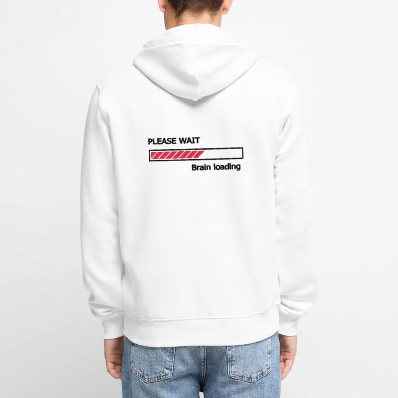 Please wait Brain loading progress bar Loading Bar Unisex Premium Organic Zip Hoodie
