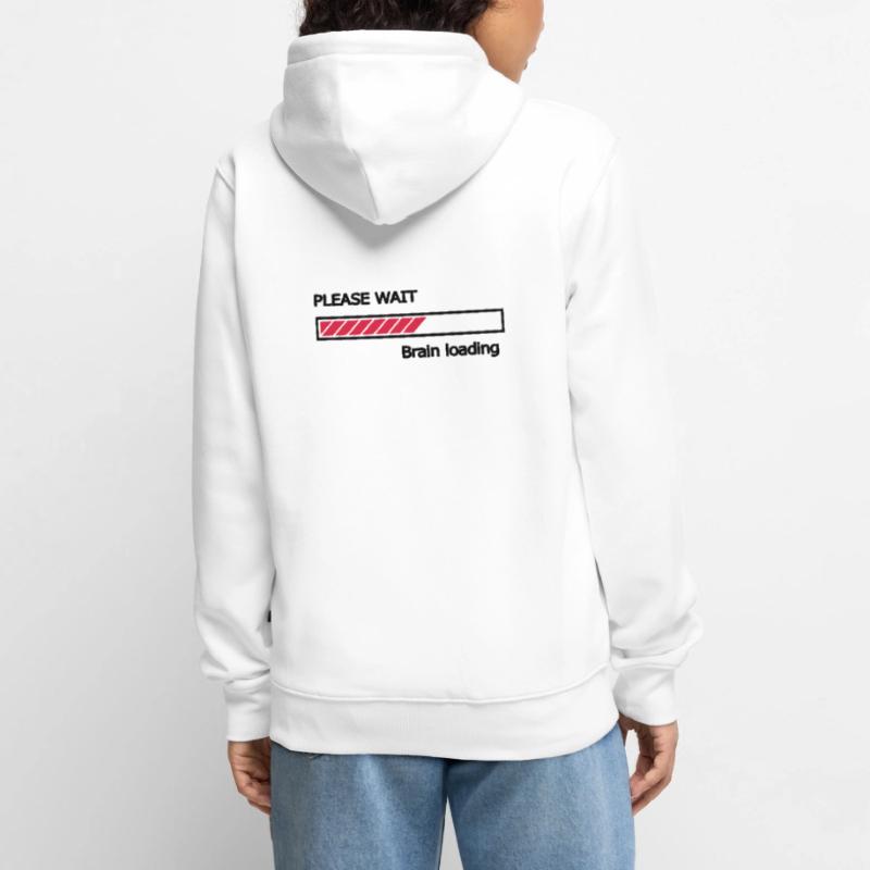 Please wait Brain loading progress bar Loading Bar Unisex Premium Organic Zip Hoodie