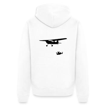 Paragliding Silhouette - Unisex Premium Organic Zip Hoodie - white - Back - Thijin (182cm)
