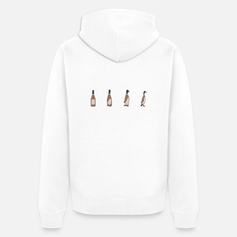 Canard bouteille - Veste à capuche bio Premium Unisexe - blanc