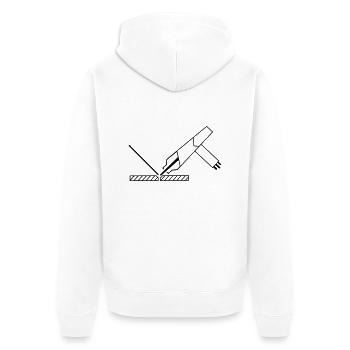 soudure de tig - Veste à capuche bio Premium Unisexe - blanc - Dos - Thijin (182cm)