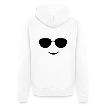 sunglasses smile black - Unisex Premium Organic Zip Hoodie - white - Back - Thijin (182cm)