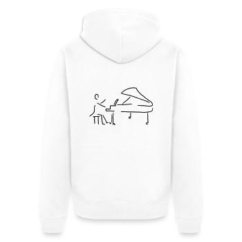pianist am klavier - Unisex Premium Bio Zip Hoodie - Weiß - Hinten - Thijin (182cm)