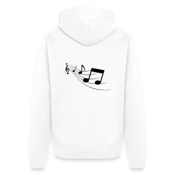 Music Notes - Unisex Premium Bio Zip Hoodie - Weiß - Hinten - Thijin (182cm)
