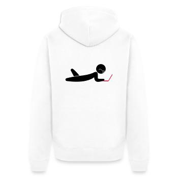 A programmer using a laptop - Unisex Premium Organic Zip Hoodie - white - Back - Thijin (182cm)