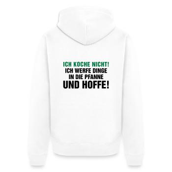 kochen Küche braten grillen Pfanne Topf Kitchen - Unisex Premium Bio Zip Hoodie - Weiß - Hinten - Thijin (182cm)