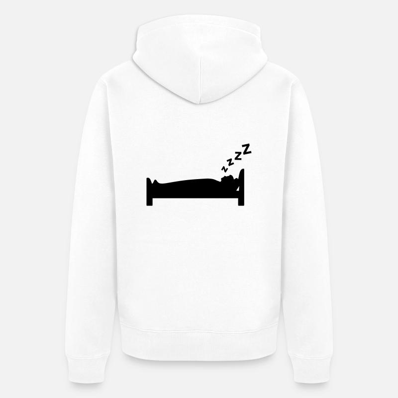 Schlafen - Unisex Premium Bio Zip Hoodie - Weiß