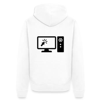 Computer - Unisex Premium Organic Zip Hoodie - white - Back - Thijin (182cm)