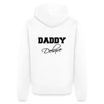 Daddy Deluxe - Unisex Premium Bio Zip Hoodie - Weiß - Hinten - Thijin (182cm)