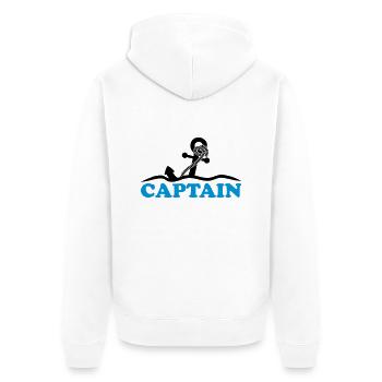 Ancre sous l'eau vagues capitaine conception - Veste à capuche bio Premium Unisexe - blanc - Dos - Thijin (182cm)