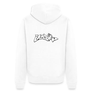 Berlin - Unisex Premium Bio Zip Hoodie - Weiß - Hinten - Thijin (182cm)