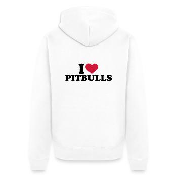 I love Pitbulls - Veste à capuche bio Premium Unisexe - blanc - Dos - Thijin (182cm)
