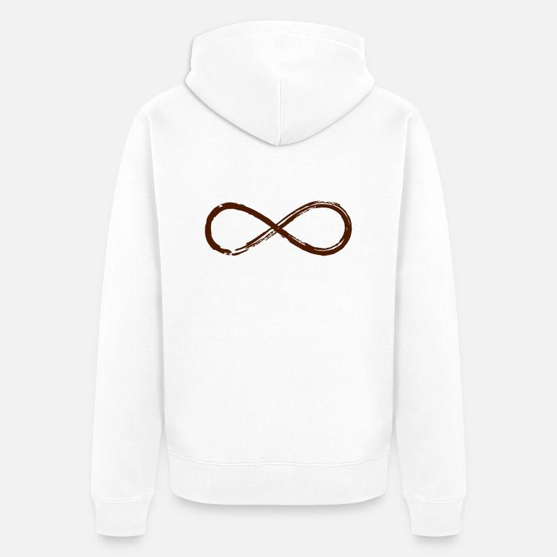 Lemniscate, Symbol Infinity, Mathematics, Loop - Veste à capuche bio Premium Unisexe - blanc