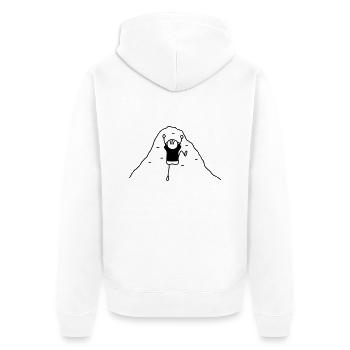 Klettern Kletterwand - Unisex Premium Bio Zip Hoodie - Weiß - Hinten - Thijin (182cm)