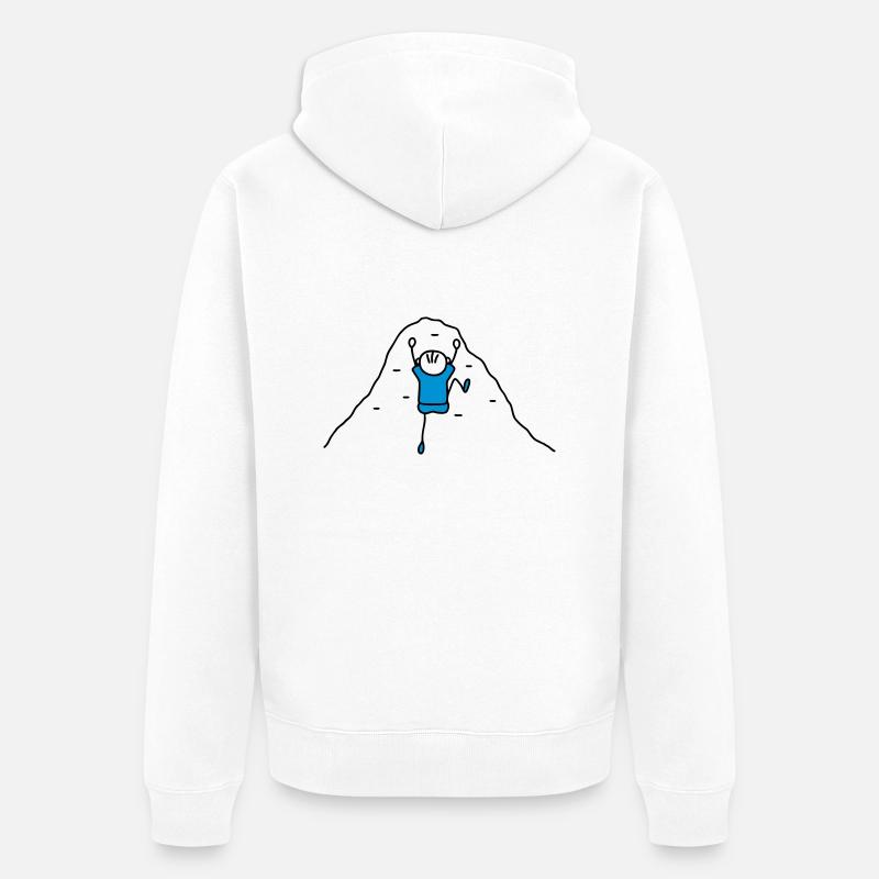 Klettern Kletterwand - V2 - Unisex Premium Bio Zip Hoodie - Weiß