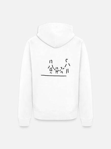 familie mutter vater kinder - Unisex Premium Bio Zip Hoodie - Weiß