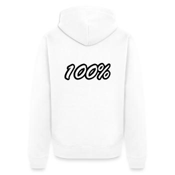 100 - Unisex Premium Bio Zip Hoodie - Weiß - Hinten - Thijin (182cm)