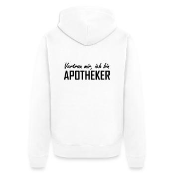 apotheker - Unisex Premium Bio Zip Hoodie - Weiß - Hinten - Thijin (182cm)