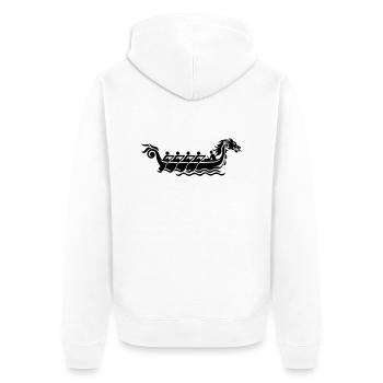 Drachenboot - Unisex Premium Bio Zip Hoodie - Weiß - Hinten - Thijin (182cm)
