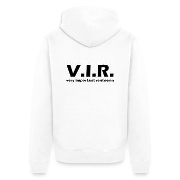 rentnerin - Unisex Premium Bio Zip Hoodie - Weiß - Hinten - Thijin (182cm)